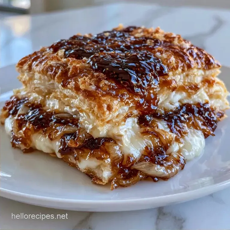 French Onion Brie Puffs with Fig Jam