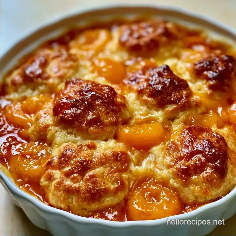 Old Fashioned Fresh Apricot Cobbler with Cinnamon