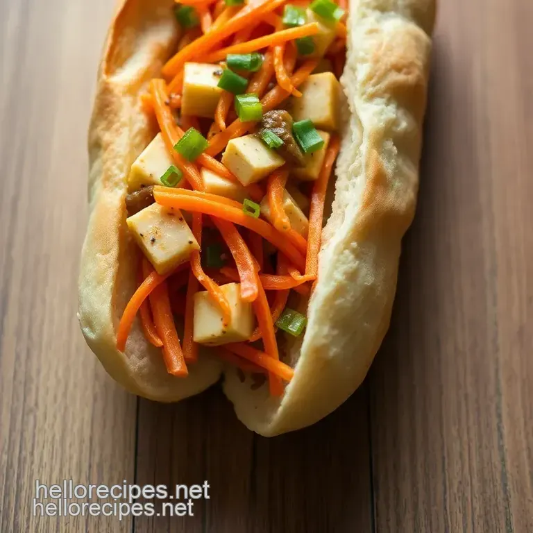 Fresh &amp Flavorful Vegetarian Banh Mi: A Vietnamese Street Food Classic presentation