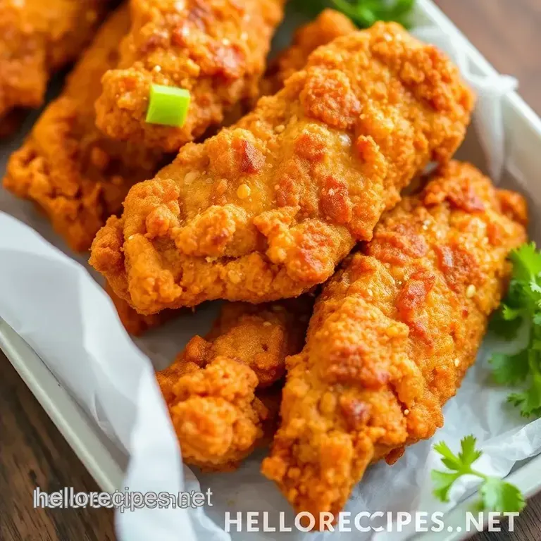 Fried Chicken Tenders with Crispy Flavor presentation