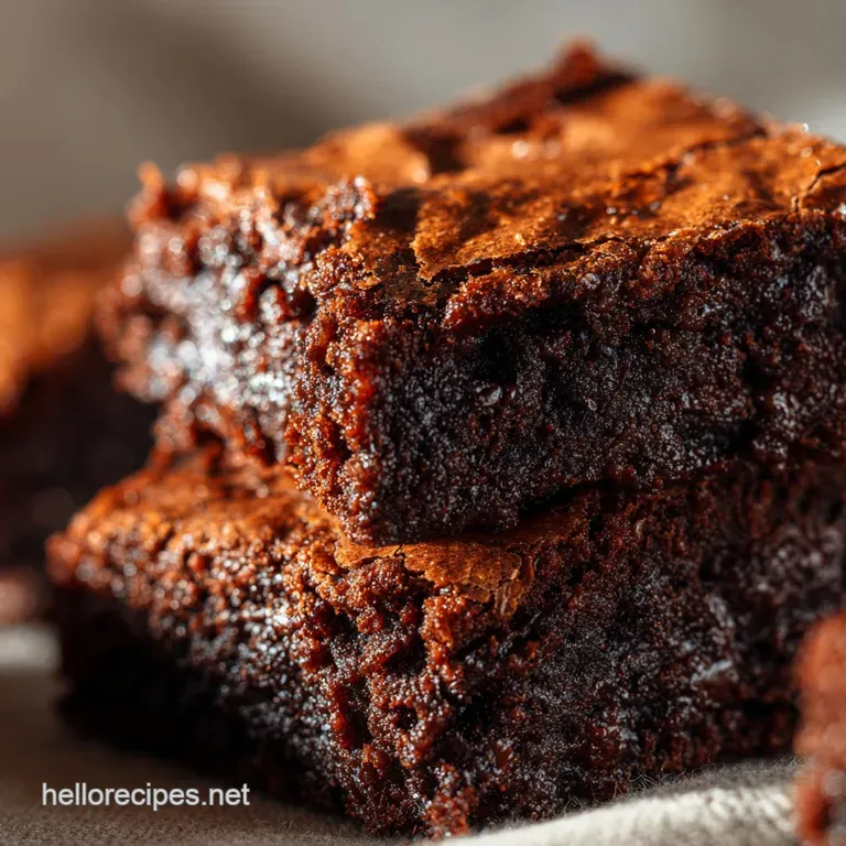 The Decadent Crinkletop Vegan Fudge Brownies presentation