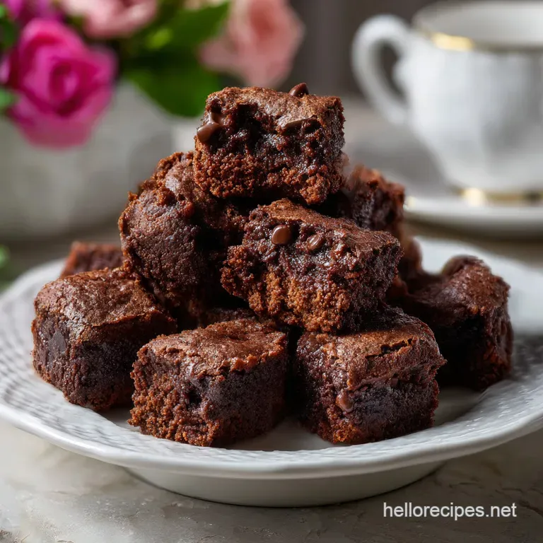 Fudgy Protein Brownie Bites Made with Greek Yogurt presentation