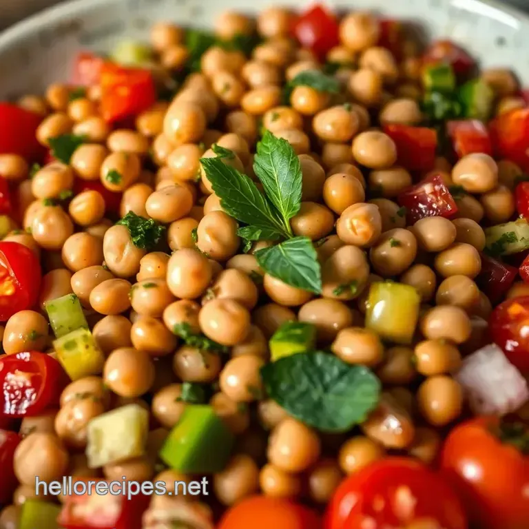 Garden Fresh Pinto Bean Salad with Herb Vinaigrette presentation
