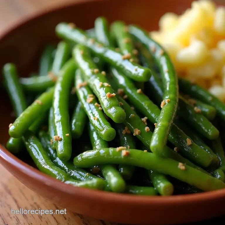 Emerald Jewels the Ultimate Savory Garlic Butter Green Beans presentation