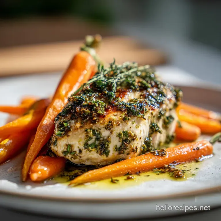 Garlic Herb Chicken Carrot Plate: Crisp Skin