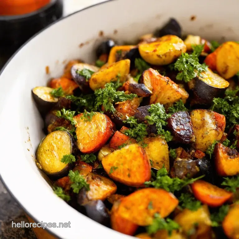 Garlic Herb Rainbow Roasted Veggies Effortless Onepot Magic presentation