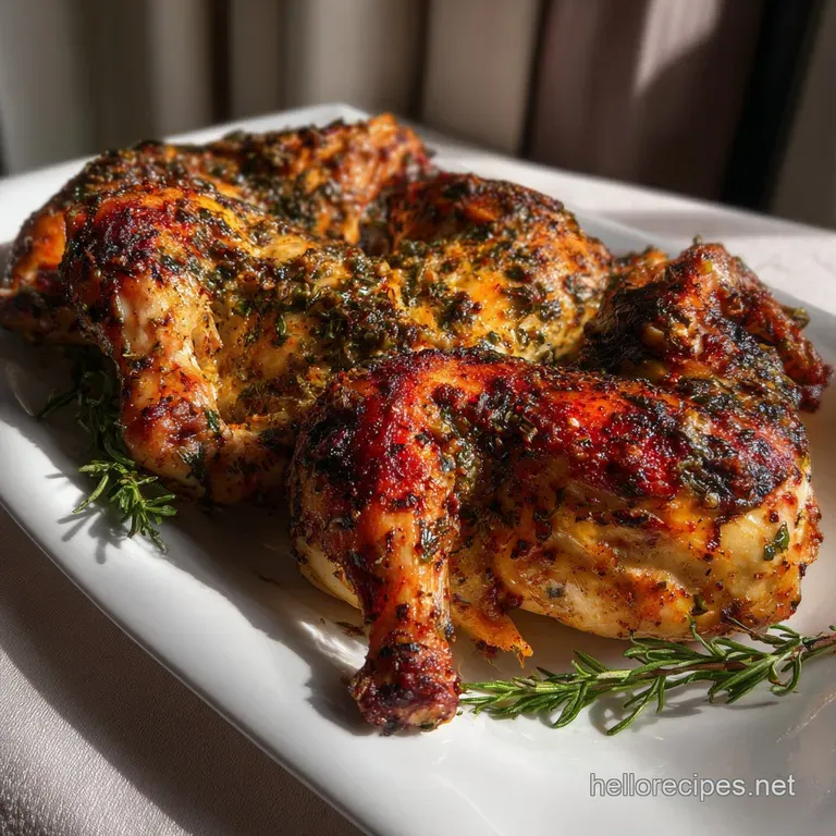 Spatchcock Chicken Recipe with Garlic Herb: the Crispiest presentation