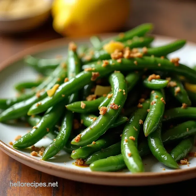 Blistered Perfection Speedy Garlic Lemon Saut&eacute;ed Green Beans presentation