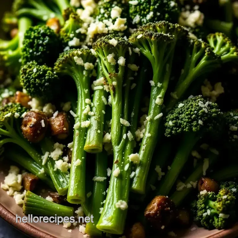 Garlic Parmesan Roasted Broccolini presentation