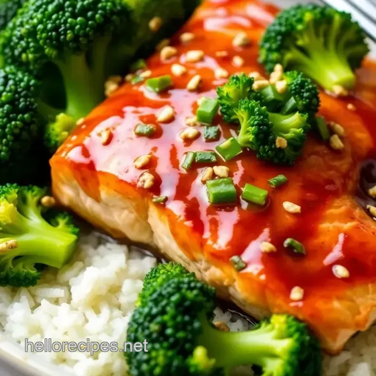 Glazed Salmon with Ginger & Veggies presentation