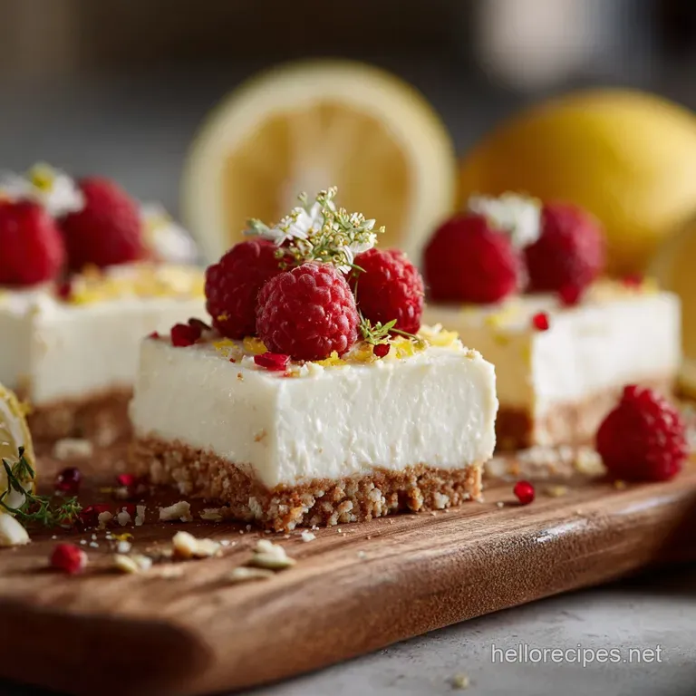 Gluten Free Lemon Summer Recipes: the Golden Hour No-Bake Cheesecake Bars presentation