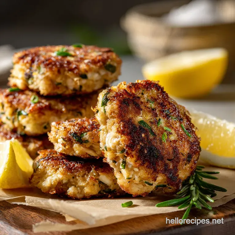 Chicken Cakes: Golden Lemon-Herb Recipe with Zesty Aioli presentation