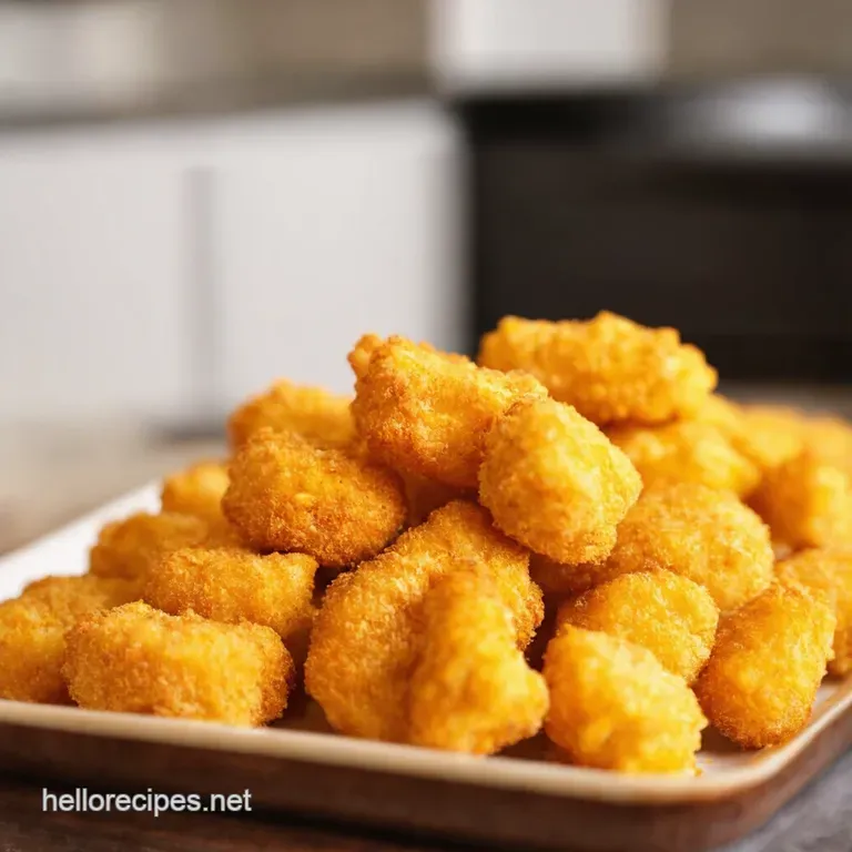 Golden Crispy Corn Nuggets Sunshine on a Plate presentation
