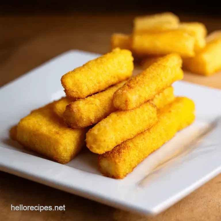 Golden Crispy Polenta Fries presentation