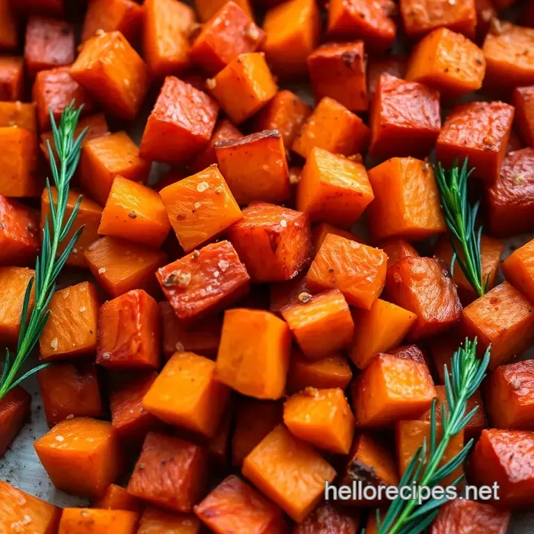 Golden Crispy Roasted Sweet Potatoes: A Delightful Side Dish presentation