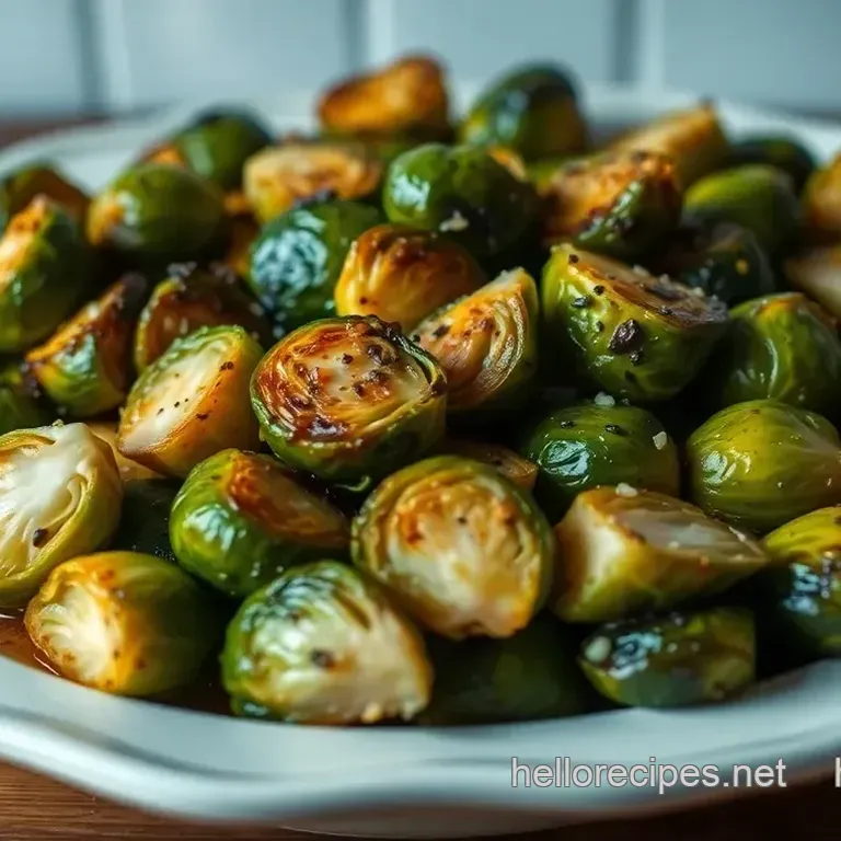 Golden Roasted Brussels Sprouts with Garlic and Balsamic Drizzle