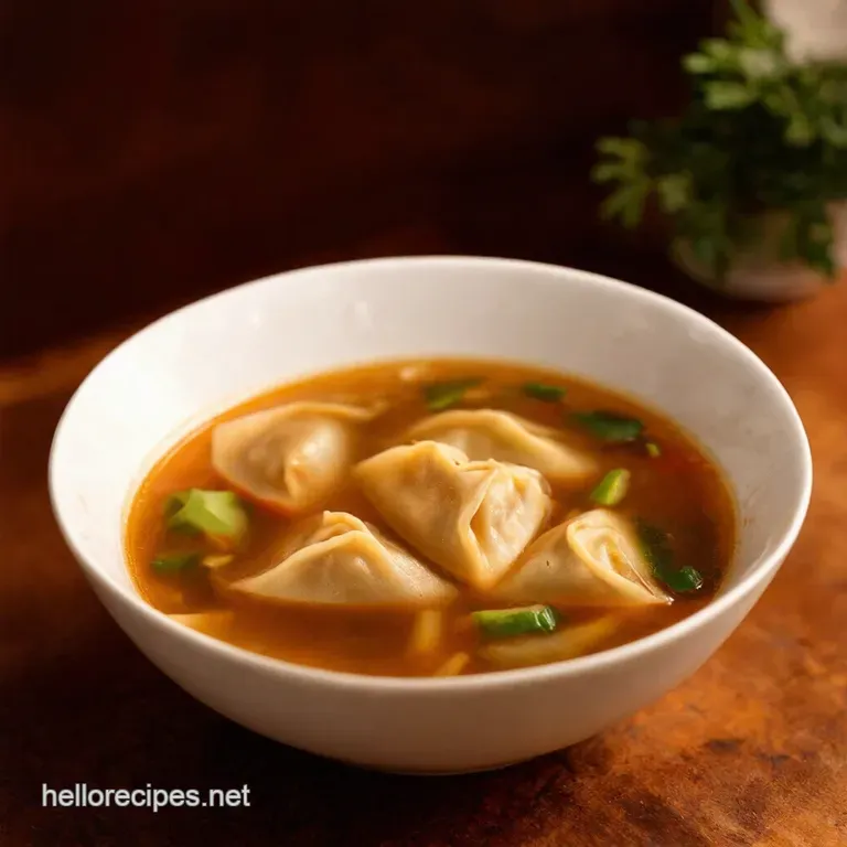 Grandmas Secret Wonton Soup presentation