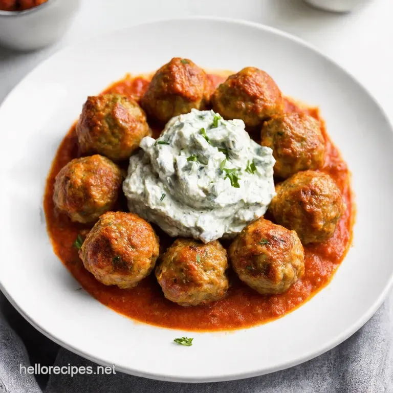Greek Turkey Meatballs A Flavor Odyssey with Creamy Tzatziki