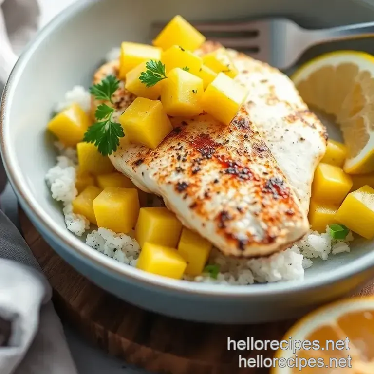 Grilled Cobia with Tropical Mango Salsa presentation