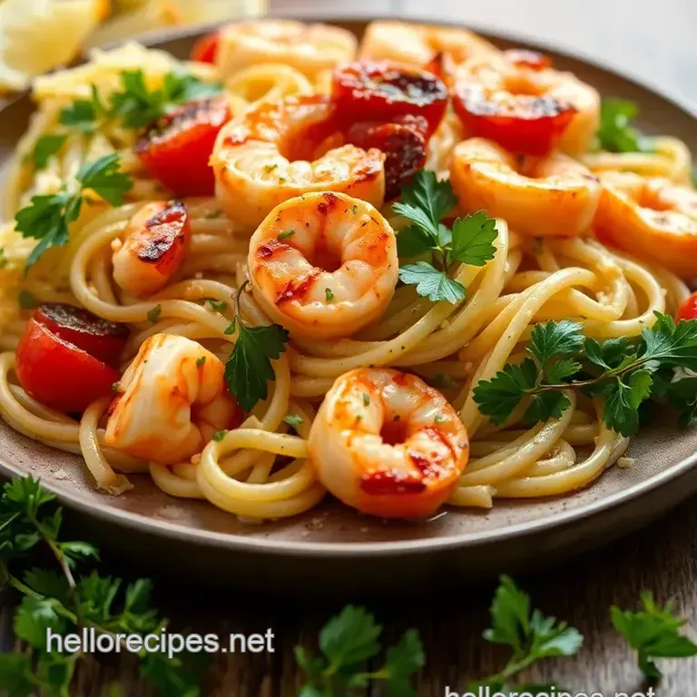 Grilled Shrimp Orzo Pasta Salad Delight presentation