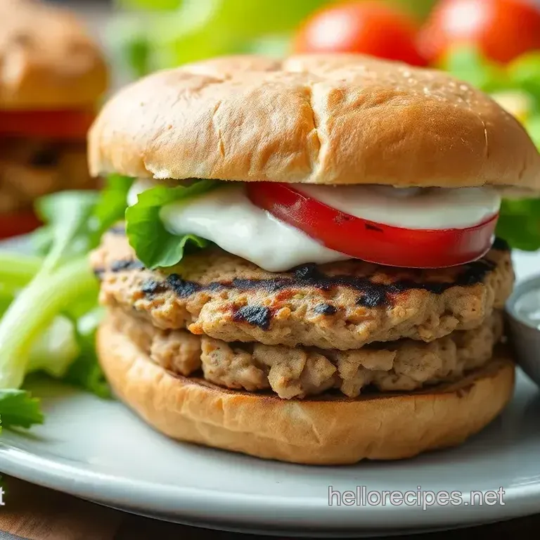 Grilled Turkey Burger with Creamy Yogurt Sauce