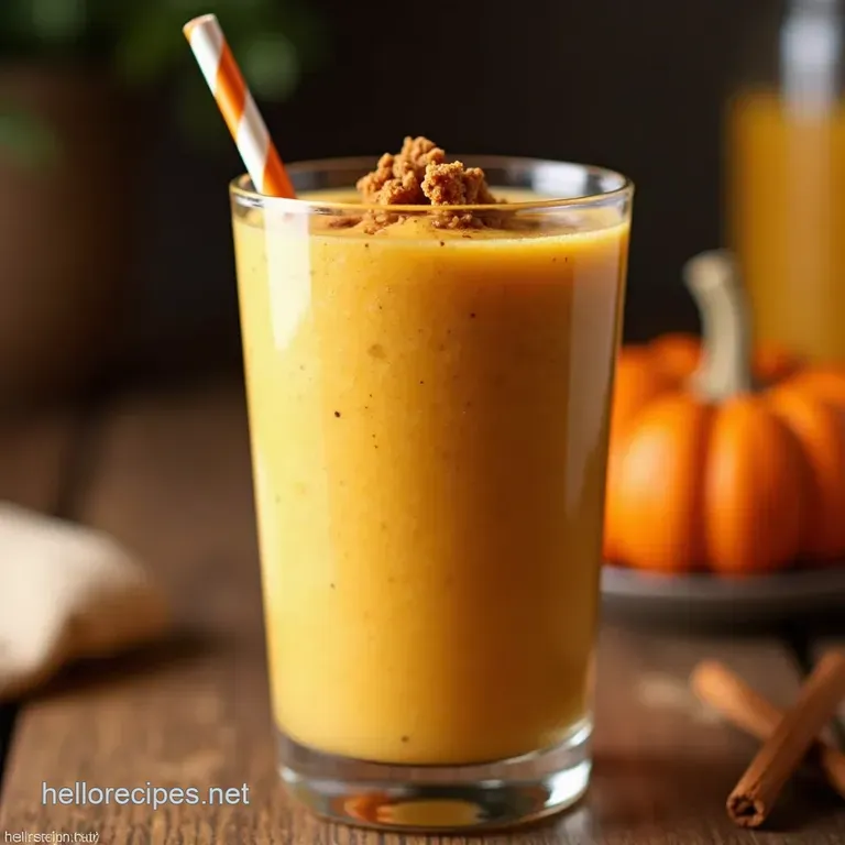 The Autumn GlowUp Creamy Spiced Pumpkin Pie Smoothie presentation