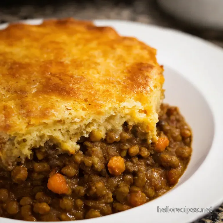 Hearty Brown Lentil Shepherdless Pie presentation