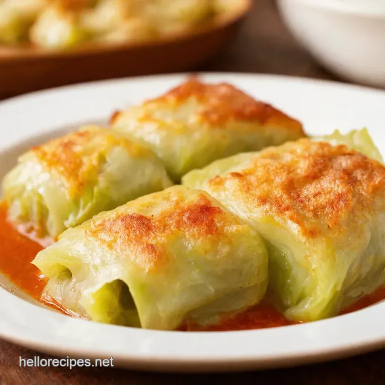 Hearty Homemade Cabbage Rolls Golabki in Tomato Sauce presentation