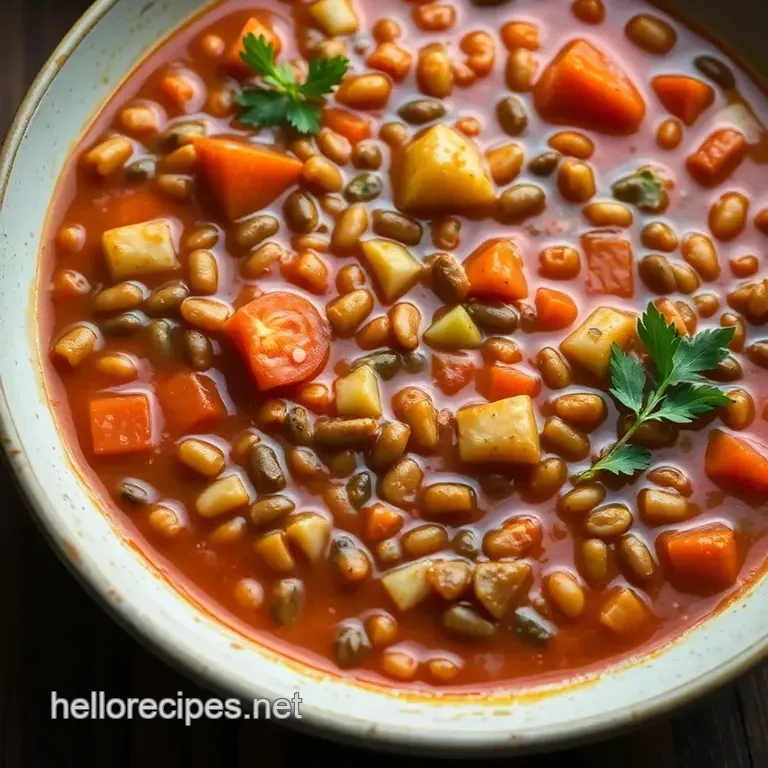 Hearty Vegetable and Lentil Soup - a Nutritious Hug in a Bowl presentation