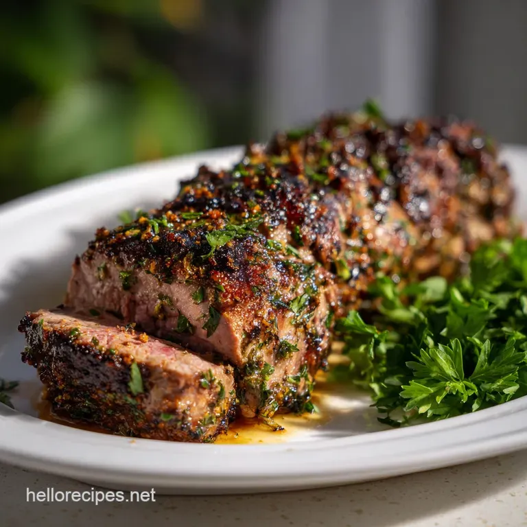 Grilled Beef Tenderloin: Herb Crusted Masterpiece presentation