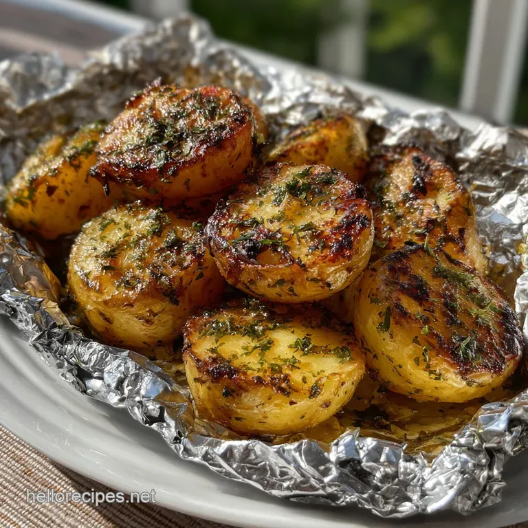 Herb-Seasoned Grilled Potatoes in Foil presentation