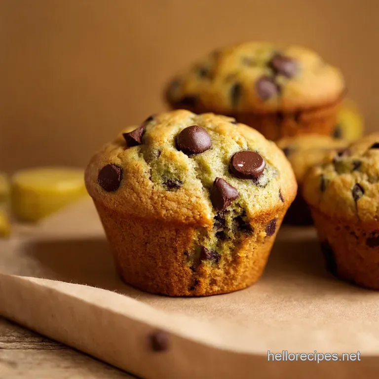 Hideyourveggies Wholesome Chocolate Chip Banana Zucchini Muffins presentation