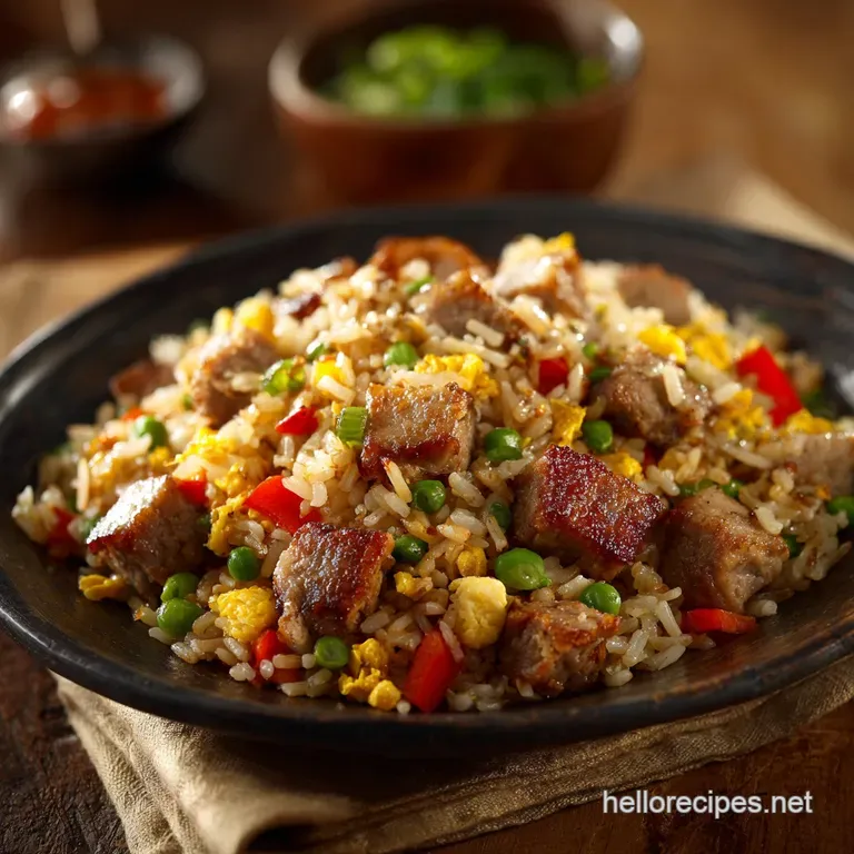 Pork Fried Rice (Takeaway King): High-Heat Non-Greasy Flavour-Packed presentation