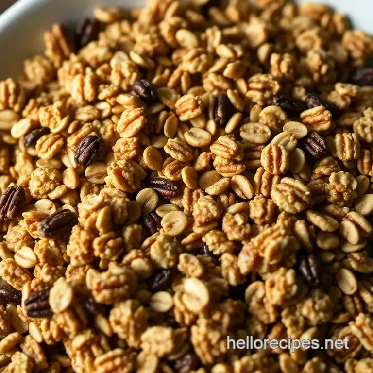 Homemade Crunchy Oatmeal Raisin Granola presentation