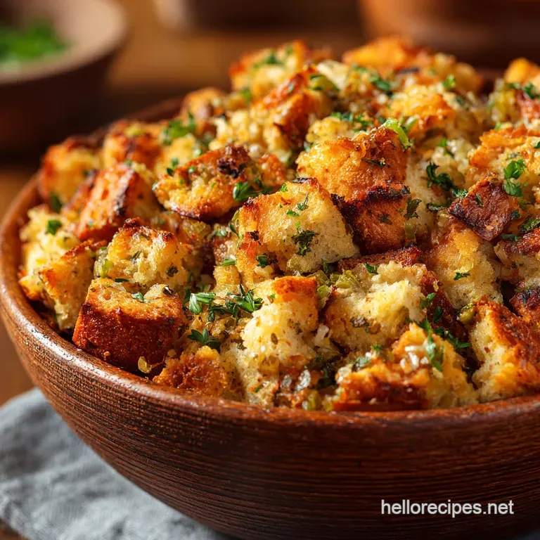 Homemade Stuffing: Cracking Good Traditional Stuffing with Sage presentation