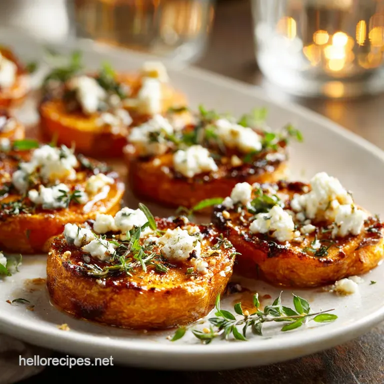 Honey Feta Sweet Potato Rounds Sticky Salty and Perfect for Fall