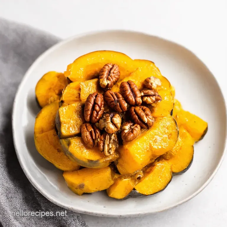 Honey-Glazed Roasted Delicata Squash with Toasted Pecans presentation