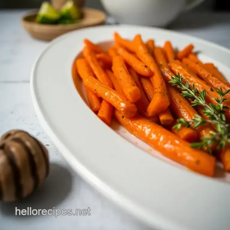 Honey-Roasted Carrots with Thyme presentation