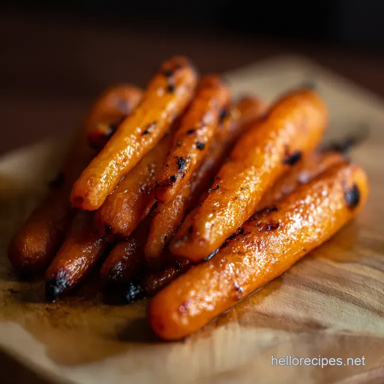 Honeyglazed Grilled Carrots with Pistachio Mint presentation