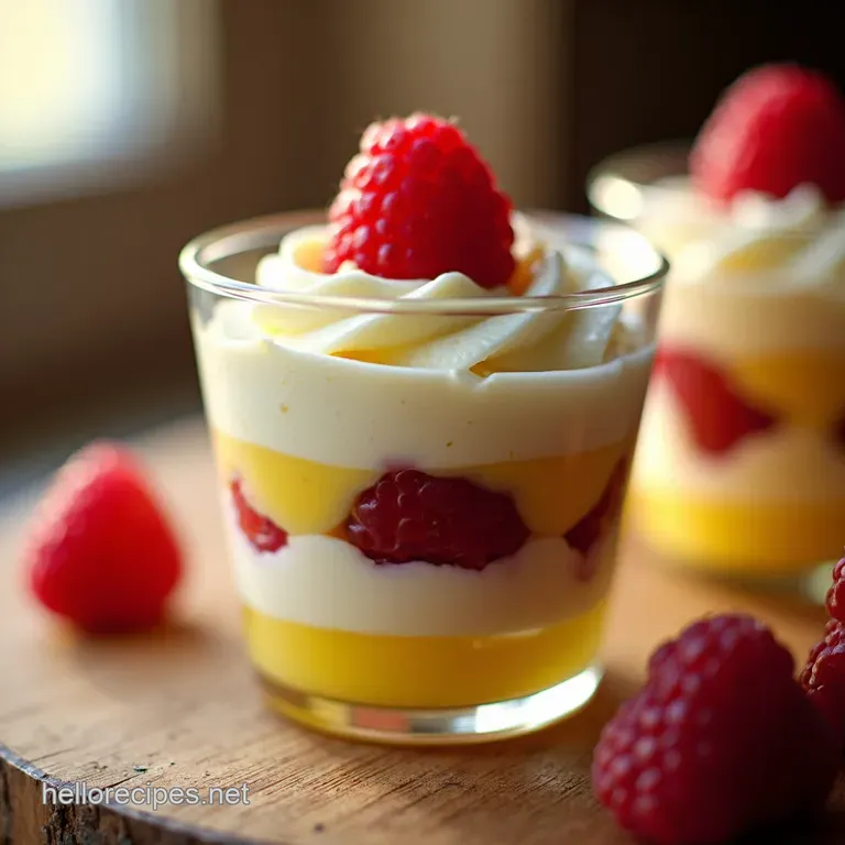 Individual Raspberry Lemon Eton Mess Trifles presentation
