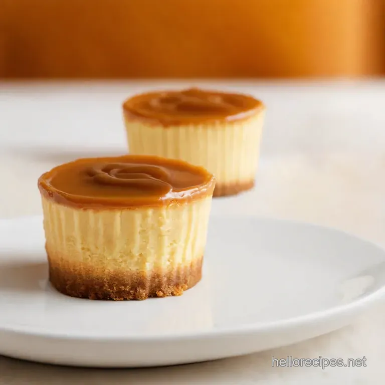 Irresistible Mini Caramel Cheesecakes presentation