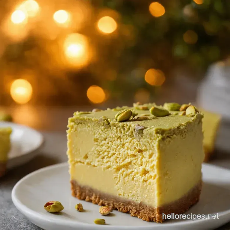Irresistible Pistachio Coffee Mini Cheesecakes presentation