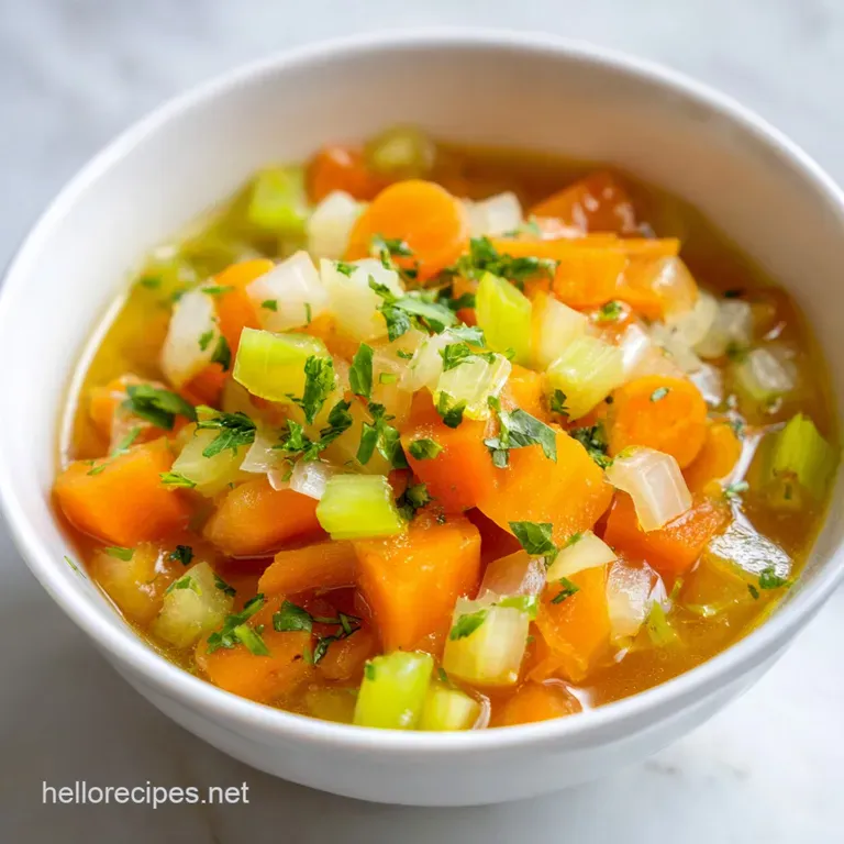 Golden yellow cream soup in a white ceramic bowl, garnished with a swirl of oil and a sprig of fresh green thyme.