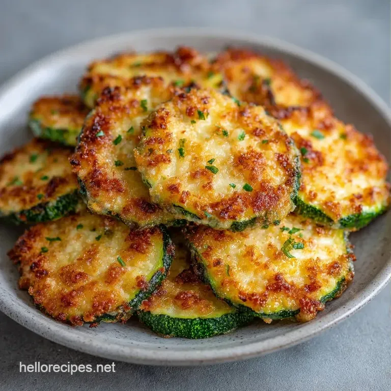 A neat square slice of cheesy baked vegetables on a white ceramic plate, garnished with a sprig of fresh green parsley.