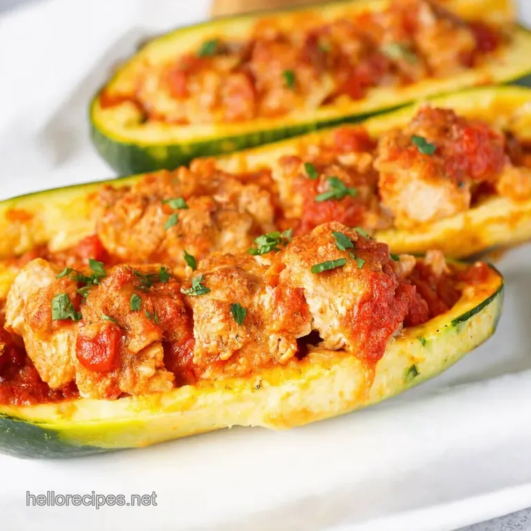 Keto Chicken Parm Zucchini Boats