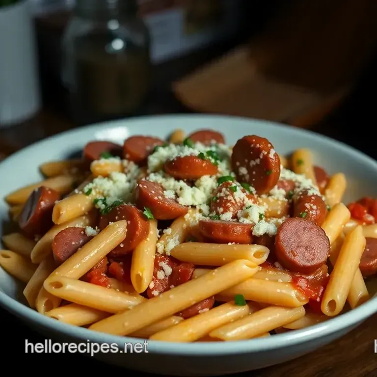 Kielbasa Pasta with Creamy Garlic Sauce
