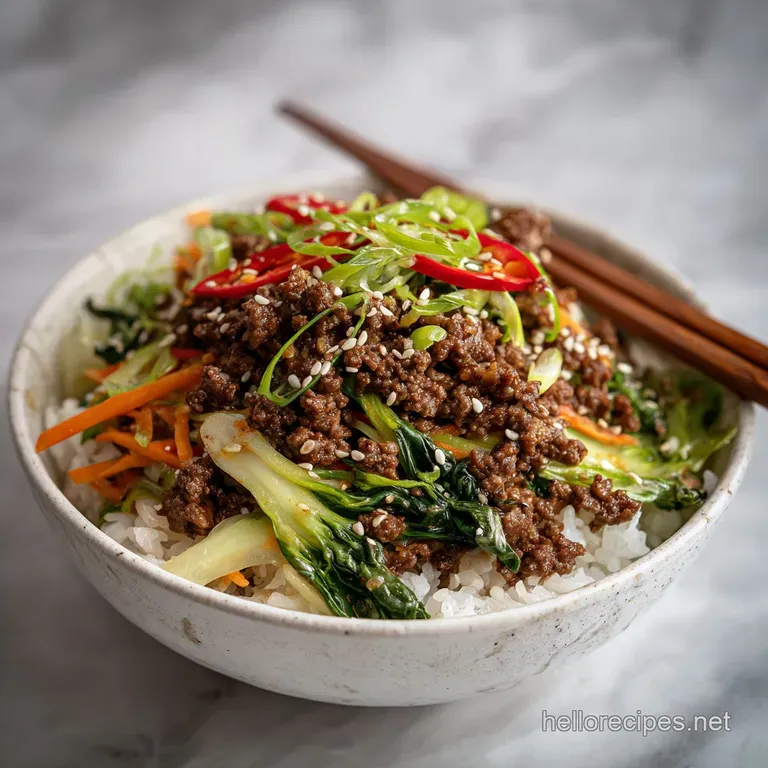 Korean Ground Beef Bowl: Velvety Glaze