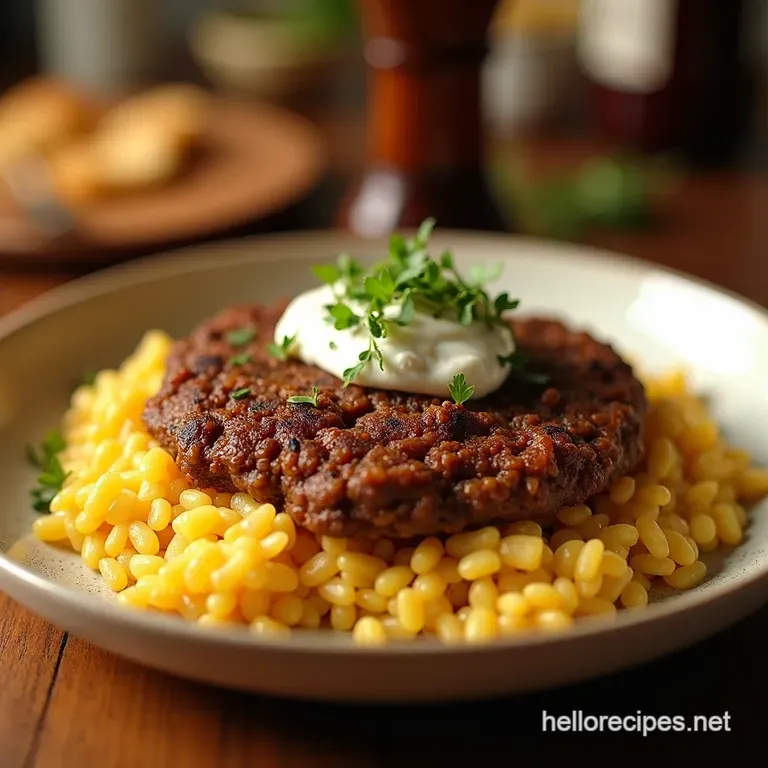 Lamb Potato R&ouml;sti a Savoury Symphony presentation