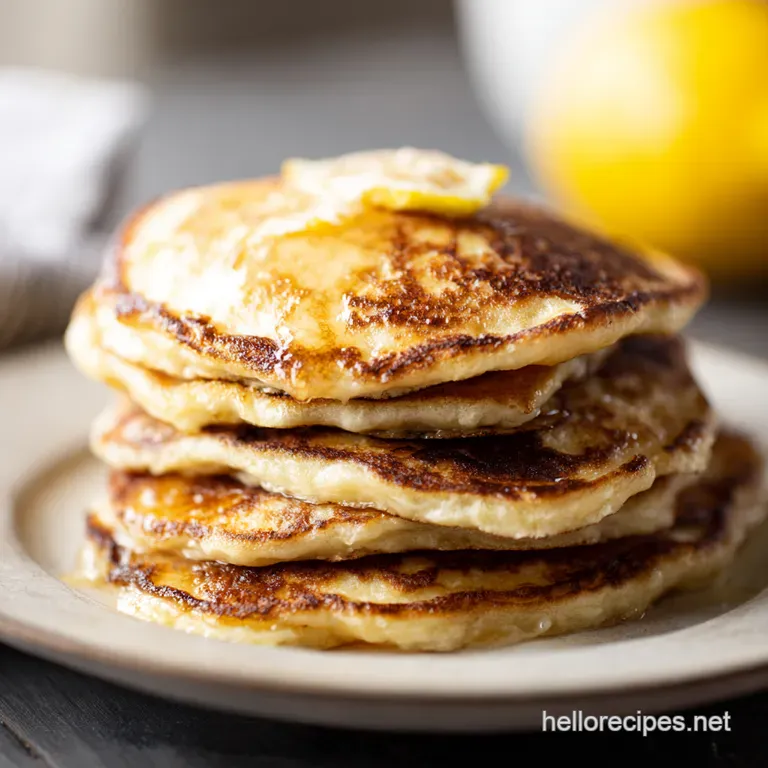 Lazy Sunday Lemon Ricotta Pancakes presentation