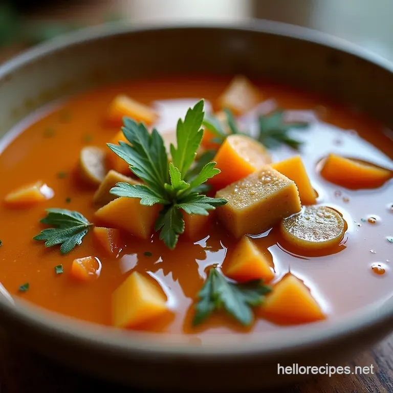 The Lighten Up Guvnor Turkey Root Vegetable Soup presentation